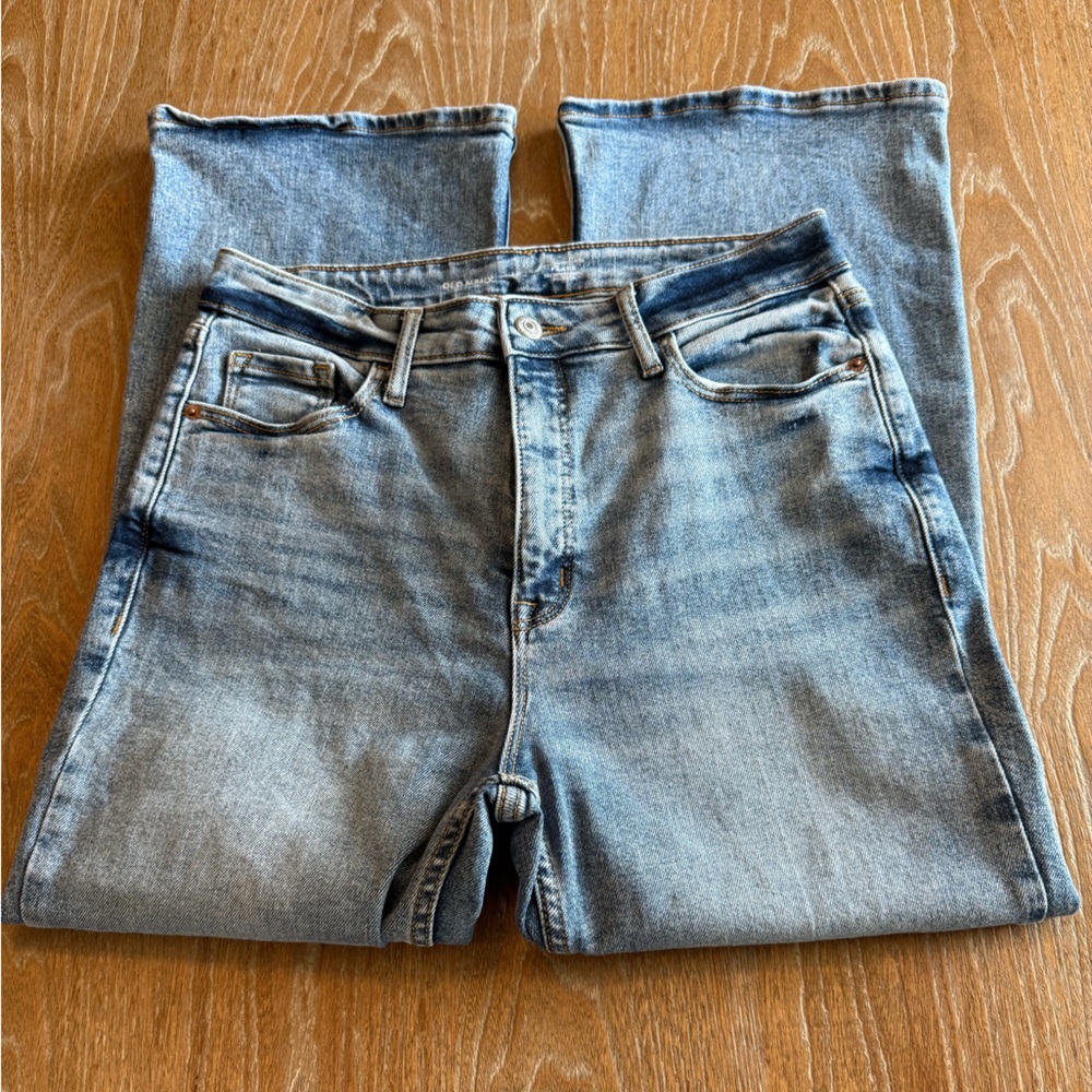 OLD NAVY Higher High-Rise Flare Women’s Blue Jeans Secret Smooth Pockets Sz 8P - Picture 5 of 14